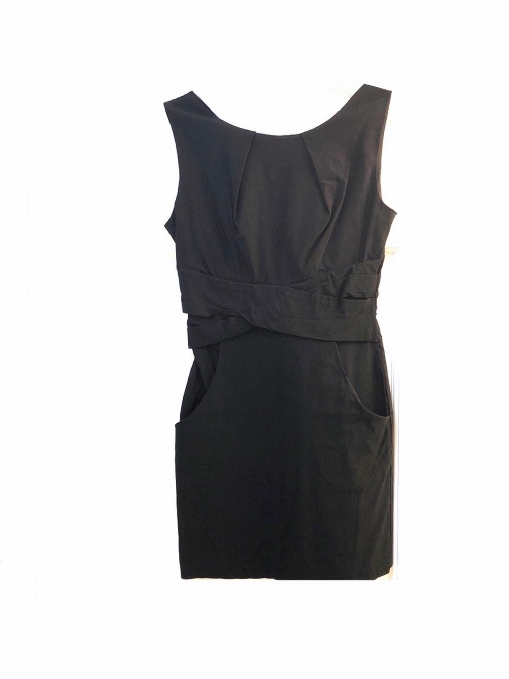 Teeze Me Black Sleeveless Sheath Dress with Pockets